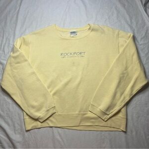 Vintage Gitano Butter Yellow Rockport Mass Crewneck Sweatshirt Size XL